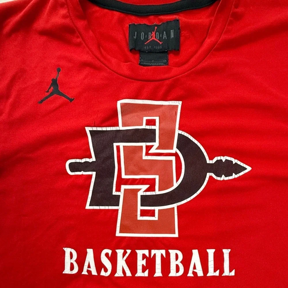 Jordan San Diego State Aztecs Basketball Shirt Mens Small Red Dri-FIT DQ7901-694